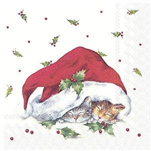 IHR Festive Sweet Christmas Cats Cocktail Servietten 20 Stück
