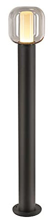 SLV Stehleuchte OVALISK 100 FL / LED Außen-Beleuchtung für Wege, Wände, Eingänge, Outdoor Garten-Lampe / CCT switch 3000/4000K IP65 9W 600lm anthrazit, 1004681