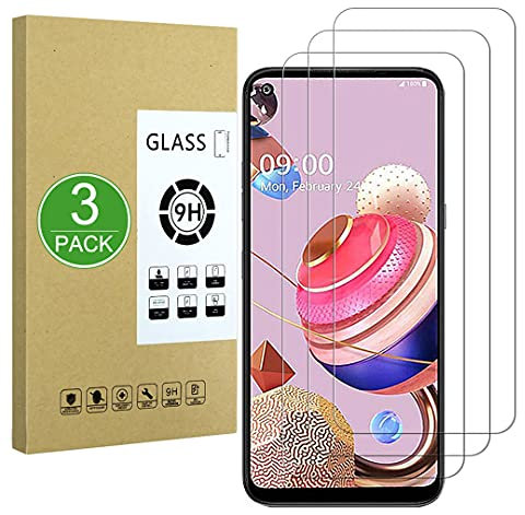 X-Dision [3 Piezas Compatible con Protector de Pantalla LG-K51S-K41S,Película Protectora 2.5D[Dureza 9H,Compatible con Estuches,A Prueba Roturas] Premium Película Vidrio Templado