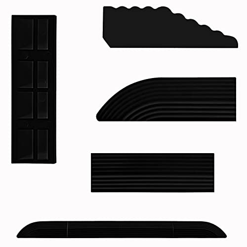 HUAYUWA Kehrschwellenstangen, Stufenrampe, Klettermatten-Set, passend für Ecovacs/Narwal/Roborock Roboter-Staubsauger, Zubehör (schwarz)