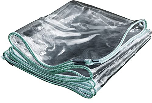 Bâche transparente en PVC Camping extérieur Jardin Balcon Rideau de pluie Protection solaire Tissu en plastique Bâtiment Poussière/Peinture/Saleté/Drap de pluie avec œillets, épaisseur 0,3 mm