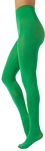 CALZITALY Medias De Invierno | Pantys Tupidos De Colores | 80 Den | S, M, L, XL, XXL, 3XL,4XL | Calcetería Italiana (L, Green Apple)