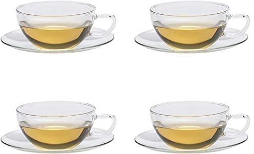 Trendglas Jena Teetasse OPUS 0,2 l mit Glasunterteller, 4er-Set
