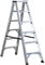 Svelt Scala Professionale in Alluminio a Doppia Salita con 6 gradini piani rivettati ai montanti, Portata 150kg