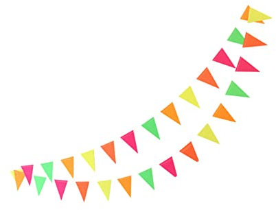 4, 4m Fluoreszierende Papierwimpel Girlande, Buntes Satz