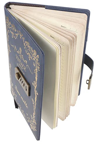 DIYEAH Business Writing Notebook Lockable Diary Notebook with Lock A5 Notebook Plain Diary with Lock Travel Note Journal Scrapbook Journal Book Portable Students Write Girl Pu