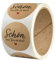 Aufkleber: Schön, dass Du da bist – 50 Stück – rund, Ø 4 cm – Sticker auf Rolle für Gastgeschenke oder als Deko bei Hochzeit, Kommunion, Konfirmation, Taufe - HERZ BRAUN