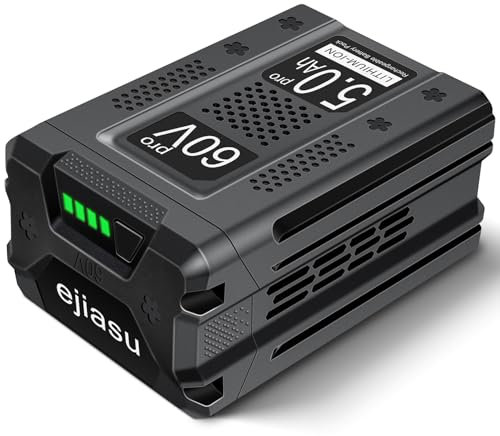 eJiasu Replacement for Greenworks 60v Battery: 5.0Ah Lithium ion Replace for greenworks pro 60 Volt Batteries -Compatible with Green Works 60 V Cordless Power Tools Lawn Mower Leaf Blower
