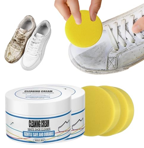 Cirage Blanc Total White 260g Cire D'Abeille Française Sneakers Crème Blanchissante pour Couvrir les Rayures et la Saleté Entretien Chaussure Cuir Soin en profondeur et Brillance Supérieure (2)