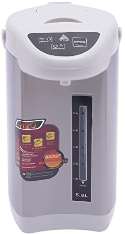 Heißwasserspender, 5.8L 750W Edelstah Wasserkocher Thermoskanne Tastensteuerung Wassertank für Zuhause, Schule, Büro, Hotel (Grau)