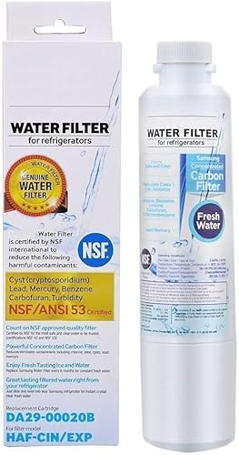 Original DA29-00020B Water Filter Cartridge Compatible with Samsung HAF-CIN/EXP RF261BEAESR RF263BEAESR Fridge Refrigerator