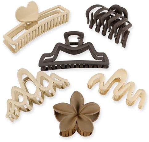 Extra Large Hair Claw Clips for Thick Hair, 6PCS Non Slip Hair Clamps Strong Hold Hair Clips for Women and Girls Straight, Curly & Wavy Hair Decoration