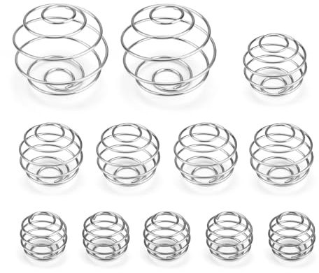 HERKINDNESS Melangeur Anti Grumeaux Biberon, 12 Pièces en Acier Inoxydable Boule Shaker, Boule de Mélangeur, pour Shakes Protéinés en Poudre Café en Poudre Mélanges de Jus