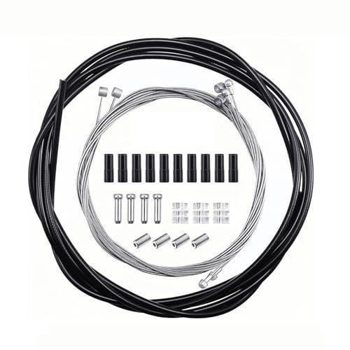 Universal Bike Inner Brake Cable Housing Kit, 4PCS Universal Bicycle Change Cable Kit, Bicycle Cycling Shifter Cable Housing Kit for Mountain Road Bike Repair(Black)