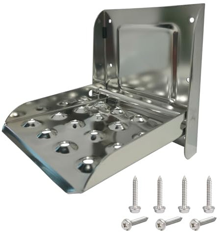 MIYIMORE SUS304 Edelstahl Schwerlast Klapptreppe Klapptreppe für Wohnmobil, Anhänger, Bootsanhänger, LKW, Boot, Wohnmobil, Traktoranhänger, Camper, Universal Klapptritt Indoor und Outdoor