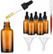 AYBUY 6Pcs 30ml Amber Glass Bottle with Glass Pipette, Glass Dropper Bottle with Funnel, Brown Glass Bottles Refillable for Essential Oils Aromatherapy Makeup Massage Laboratory