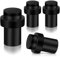 4 Pack Door Stops, Black Door Stoppers for Floor Wall Mounted with Rubber Bumper, Indoors Outdoors Doorstops, Stainless Steel Heavy Door Stopper for Skirtings