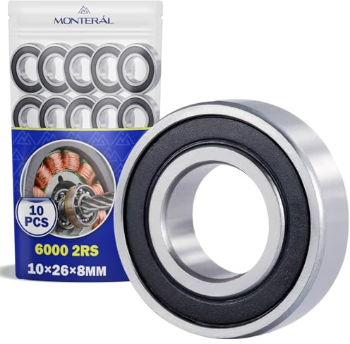 10 Stück Kugellager 6000 2RS für den Motor mit Größe 10x26x8 mm - MONTERAL