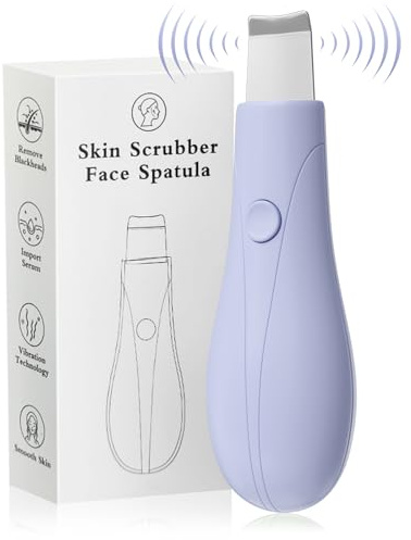 LunaSync Dual-Mode Blackhead Remover Tools, Skin Scrubber Face Spatula | Battery, Handheld Face Scraper for Deep Cleansing, Skin Care Tool for Men and Women, Purple