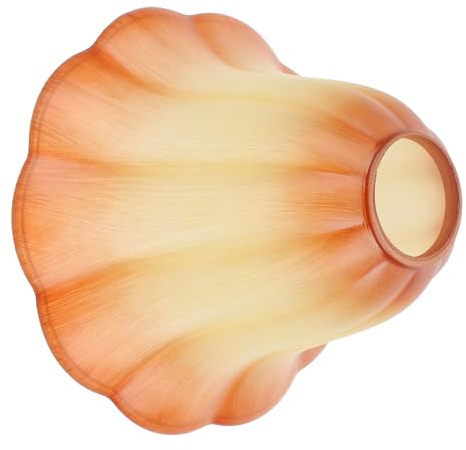 Pantalla de Lámpara de Vidrio Accesorio, Campana Champán, E27 | Tulipas de Cristal para Lamparas, Lectura y Dormitorios, Textura Fina, Luz Suave, Estilo Floral Rústico