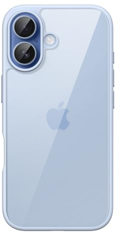 JETech Hülle für iPhone 17, Nebelblau | Einfarbig Matter TPU-Rahmen, Kratzfest, Handyhülle mit Transparenter Rückseite