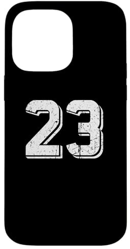 Number #23 White Retro Sports Case for iPhone 14 Pro Max