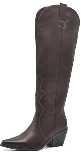 IF Fashion Cowboy Western Scarpe da Donna Stivali Alti A Punta Camperos Texani 9619 marrone N.41