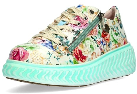 Laura Vita Damen Sneaker Blumenprint Leder Struktursohle SODAO 015