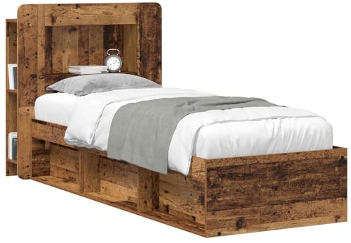 vidaXL Kopfteil-Schrank mit Speicher Altholz Holzwerkstoff, Organisationsschrank fürs Schlafzimmer, vielseitiger Kopfhörer, stylische Ergänzung, haltbare Aufbewahrung