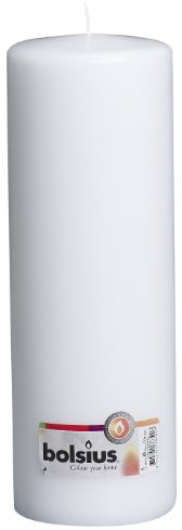 Bolsius Stumpenkerze für drinnen und draußen, 300 x 100 mm, weiß