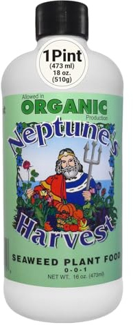 Neptune’s Harvest Seaweed Plant Food (0-0-1) - Multi-Purpose Seaweed Organic Liquid Fertilizer - Indoor & Outdoor Plant Fertilizer for Lawns, Gardens, Vegetables, & Flowers (Pint)