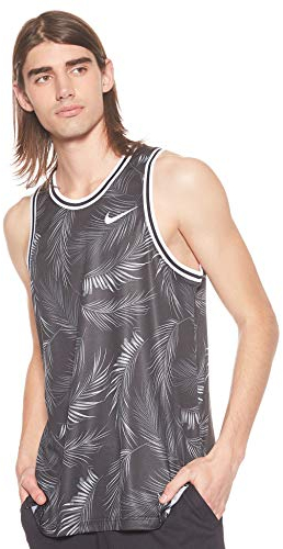 Nike Herren M NK DRY DNA JSY FLORAL Tank Top, Schwarz (black/White 010), Gr. L