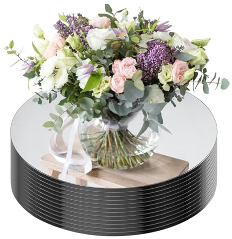 IJSDNVJNDX 12 Espejos Redondos de 30 cm para Centros de Mesa, Bandejas y Platos para Centros de Mesa, Decoraciones de Boda.