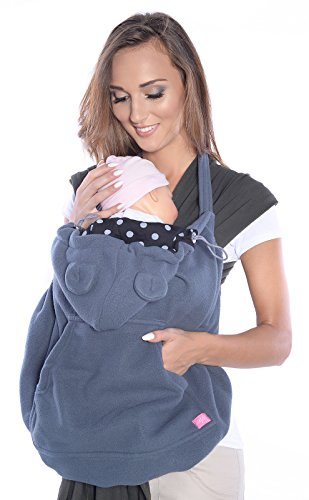MijaCulture Housse Polaire pour Prte-Bébé avec Polaire, Housse de Protection, Enfant Housse de Capuche Manteaude protection 4023 (gris)