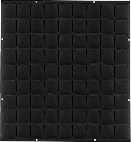 Jazooli 72 Pockets Hanging Planter Bags, Hanging Vertical Wall Mounted Plant Planting Grow Bags, Herb Garden Planter Outdoor Indoor Growing Bag, Greening Flower Container 1m x 1m (Black)