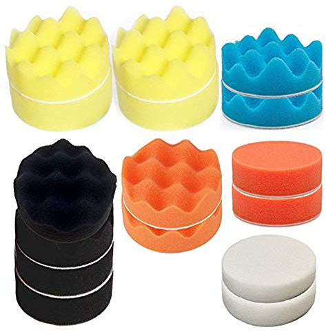 OXOXO Tampons Eponge de Polissage Cirage Cirage 5 pouces / 125mm, Kit Tampon Tampon, Tampon de Polissage en Métal (16 pièces).
