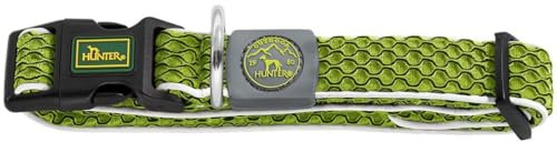 HUNTER Hundehalsung HILO VARIO BASIC, Farbe: limette, innovatives 3D-Mesh-Material, atmungsaktiv, leichter Kühleffekt bei Wärme, reflektierend, stufenlos verstellbar, angenehm leicht, Größe: M-L