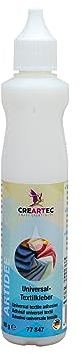 CREARTEC Artidee - Universal Textilkleber/Stoffkleber - in 40-60min fertig getrocknet und verklebt - 90g - Made in Germany