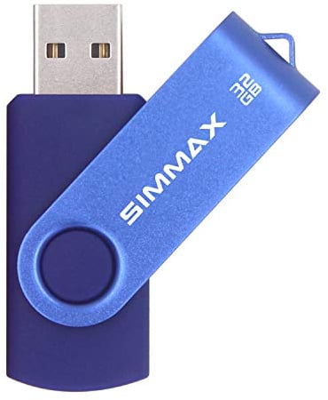 SIMMAX Chiavetta USB 32GB Pen Drive Girevole USB 2.0 Unità Memoria Flash (32GB Blu)