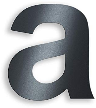 Metzler Numero civico in acciaio massiccio color antracite – RAL 7016 grigio antracite struttura fine verniciata a polvere – Scritta Arial – Altezza 20 cm – Lettera a