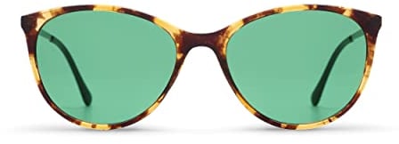 MigraLens Migraine Relief Glasses For Chronic Light Sensitivity | Liberty Women's Style, Tortoiseshell Frame, Green Lenses