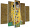 Giallobus - 5 Multi Panel Art Board - Gustav Klimt - Der Kuss - MDF-Holz - 140x100
