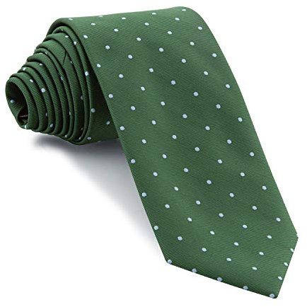Cencibel Smart Casual Corbata Lunares o Topos (Fondo Verde Botella Lunares Celestes)