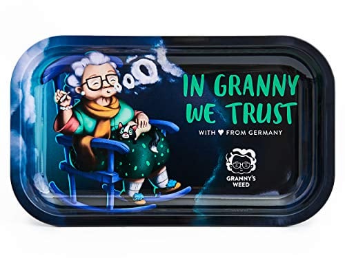 Granny's Exclusive Rolling Tray aus Metall | 27 x 16,5cm | Zum Drehen | Hochwertiges Design
