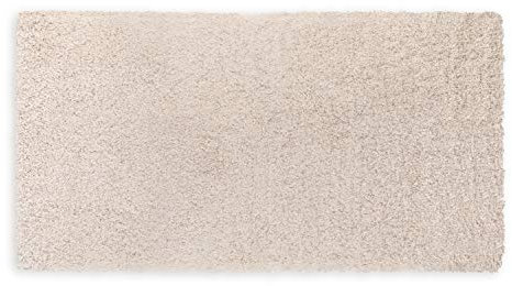 WohnDirect Premium Hochflor Badezimmerteppich Creme • Rutschfester & Extra Flauschiger Badvorleger • Badteppich, Badematte 80 x 150 cm