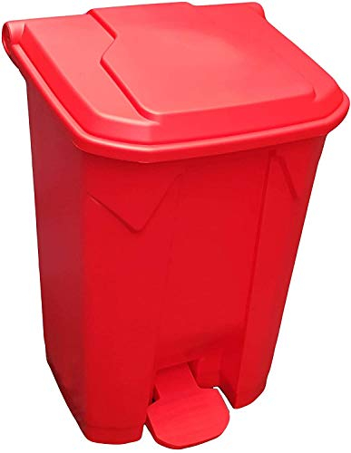 Chabrias 5x 30 Litre Medical Clinical, School Waste Pedal Bin Plastic Ltd (Red)