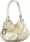 modamoda de 228 Damen Leder Schultertasche Hobo bag handmade in Italy, Farbe:Lightgold Metallic