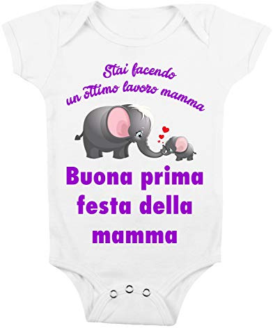 t-shirteria Body intimo da giorno Neonato Festa della Mamma Bimba Bimbo Body intimo da giorno Manica Corta