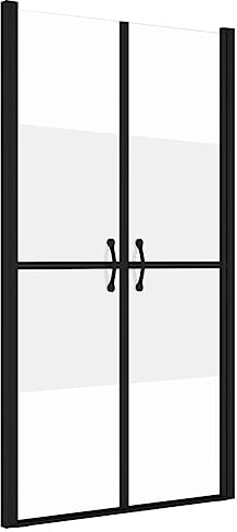vidaXL Duschtür Moderne Handgriffe Nischentür Pendeltür Schwenktür Duschabtrennung Dusche Duschkabine Badezimmer Halb Matt ESG (83-86) x190cm Aluminium