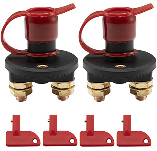 FanPaYY Isolateur interrupteur de batterie voiture 12V/24V, Coupe Circuit Batterie pour Moto Auto Camping Car Camion Véhicules (2 Pack)